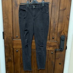 Express black distressed jeans